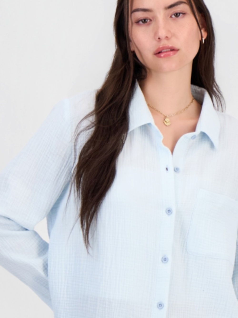 Indigo Rein Juniors' Cotton Gauze Shirt Top Cover Up Ice Melt Size XS 6020
